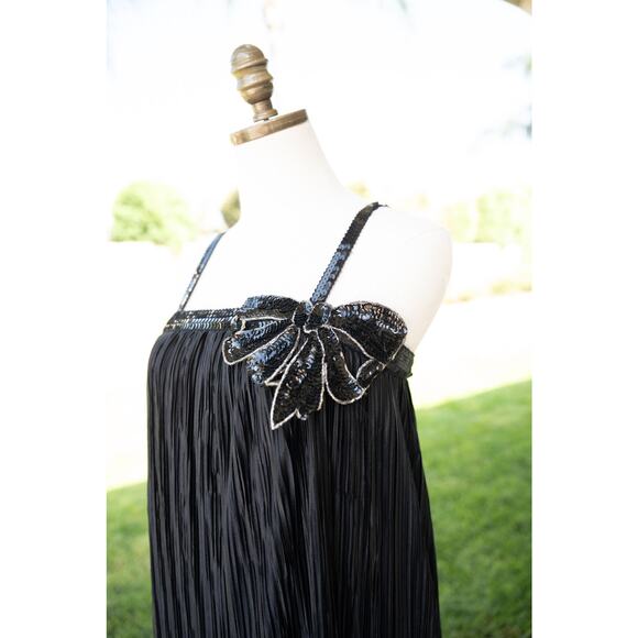 Vintage 1960's Sequenced Black Flapper Girl Dress Halloween Costume - Picture 2 of 9